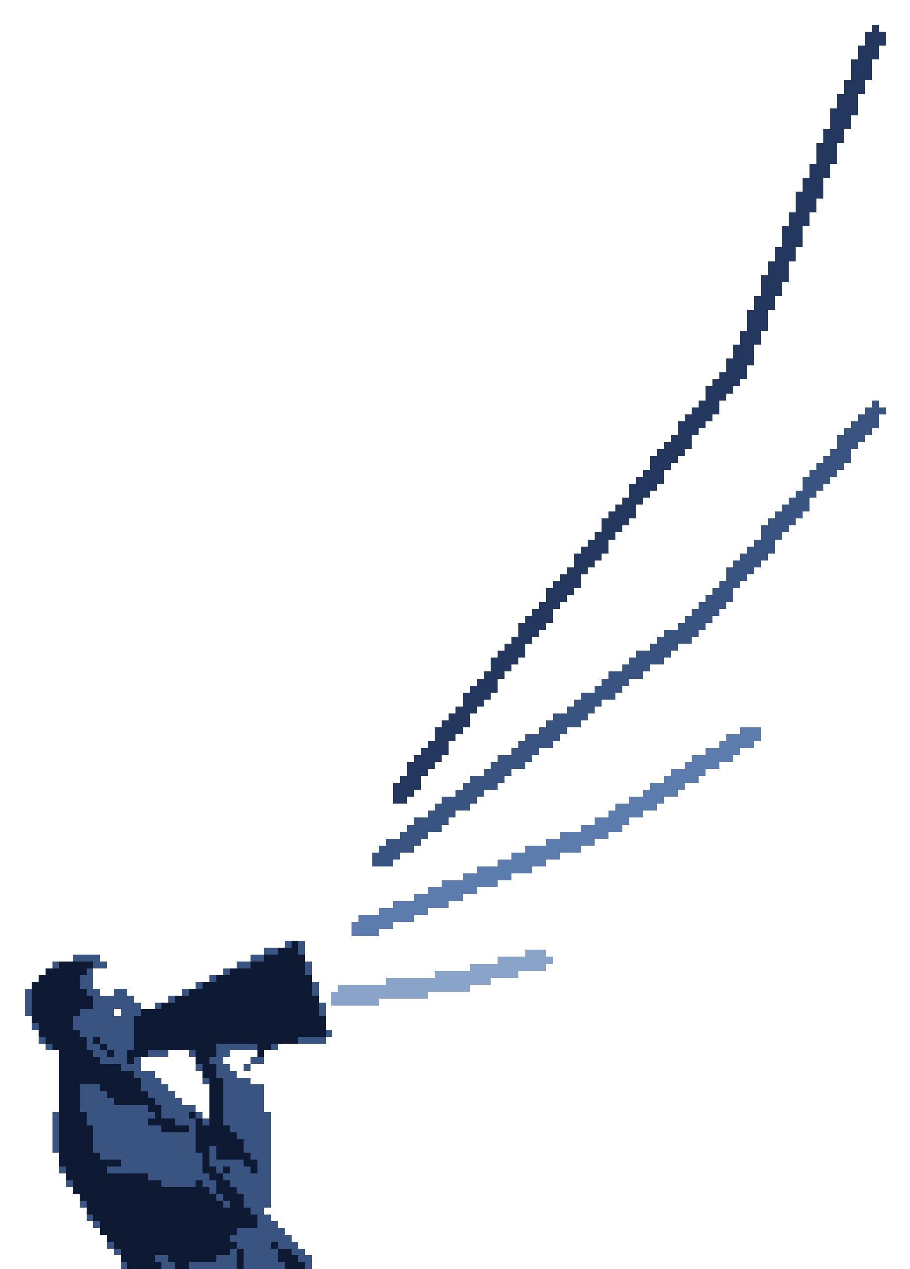 Pixel Politics logo: a pixel-art illustration of a man shouting into a megaphone, with wavy sound lines fanning out from it, in navy on white